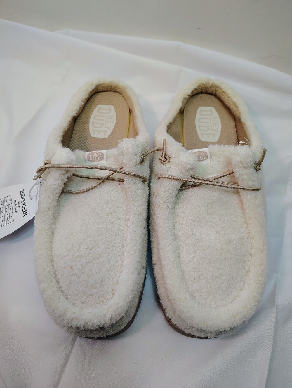Hey Dude Cream Sherpa Women's 11